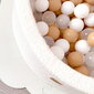 Apvalus kamuoliukų baseinas MeowBaby, 90x30 cm, baltass, 200 kamuoliukų kaina ir informacija | Žaislai kūdikiams | pigu.lt