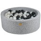 Apvalus kamuoliukų baseinas MeowBaby, 90x30 cm, pilkas, 200 kamuoliukų цена и информация | Žaislai kūdikiams | pigu.lt
