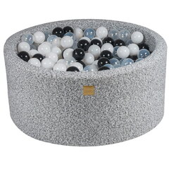 Apvalus kamuoliukų baseinas MeowBaby, 90x40 cm, pilkas, 300 kamuoliukų kaina ir informacija | Žaislai kūdikiams | pigu.lt