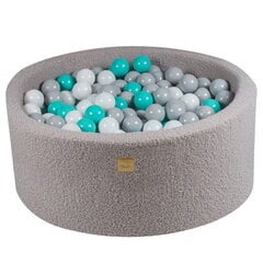 Apvalus kamuoliukų baseinas MeowBaby, 90x40 cm, pilkas, 300 kamuoliukų kaina ir informacija | Žaislai kūdikiams | pigu.lt