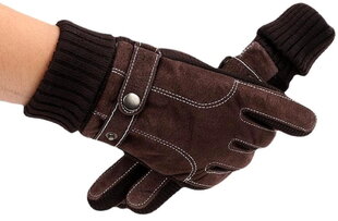 Перчатки мужские зимние R11, коричневые цена и информация | Мужские шарфы, шапки, перчатки | pigu.lt