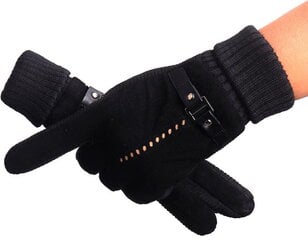 Перчатки мужские зимние R12, черные цена и информация | Мужские шарфы, шапки, перчатки | pigu.lt