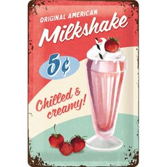 Металлическая тарелка Nostalgic Art Original American Milkshake, 20х30 см цена и информация | Детали интерьера | pigu.lt