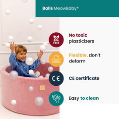 Apvalus kamuoliukų baseinas MeowBaby, 90x30 cm, be kamuoliukų, rudas цена и информация | Игрушки для малышей | pigu.lt