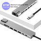 Šakotuvas Hub 8in1 USB C x2 / USB 3.0 x2 / RJ45 / HDMI / SD card reader / TF card reader kaina ir informacija | Adapteriai, USB šakotuvai | pigu.lt