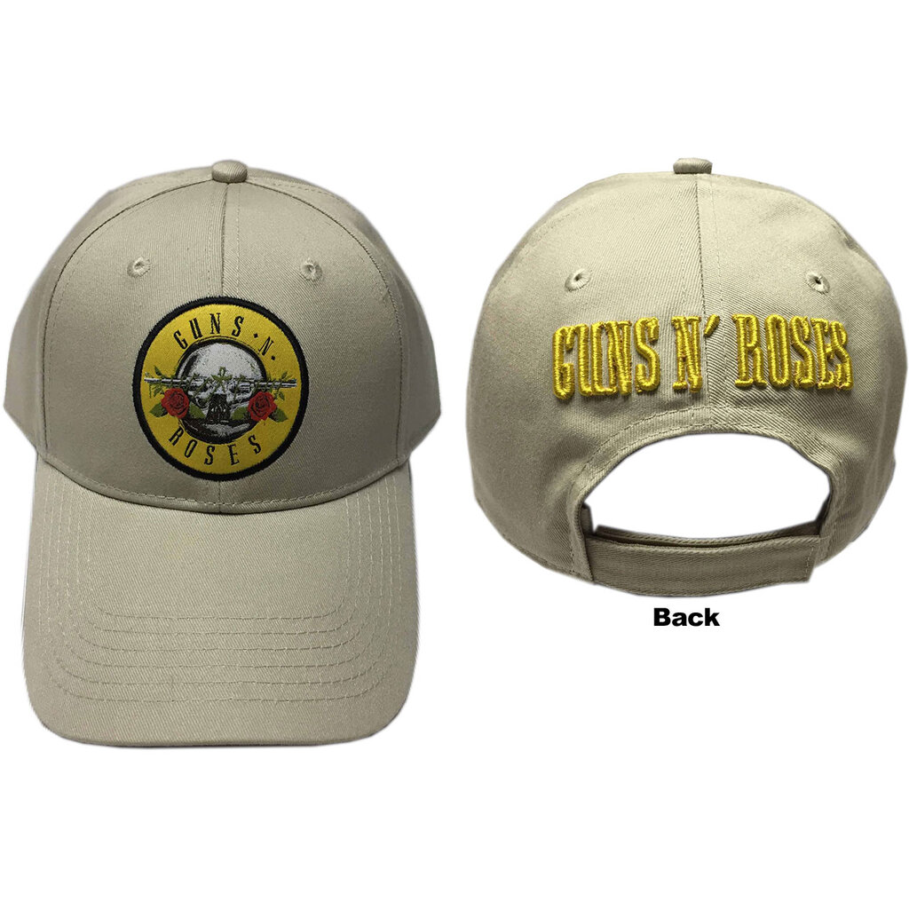 Beisbolo kepuraitė GUNS N' ROSES UNISEX BASEBALL CAP: CIRCLE LOGO (SAND) kaina ir informacija | Vyriški šalikai, kepurės, pirštinės | pigu.lt