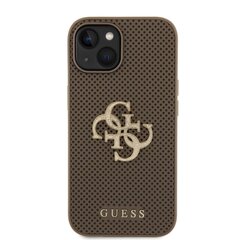 Guess PU Perforated 4G Glitter Metal Logo Case for iPhone 15 Pro Gold цена и информация | Чехлы для телефонов | pigu.lt