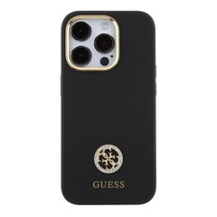 Guess Liquid Silicone 4G Strass Metal Logo Case kaina ir informacija | Telefonų dėklai | pigu.lt