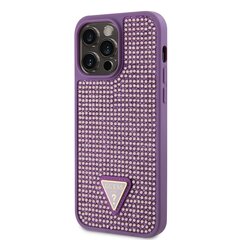 Guess Rhinestones Triangle Metal Logo Case for iPhone 15 Pro Max Pink цена и информация | Чехлы для телефонов | pigu.lt