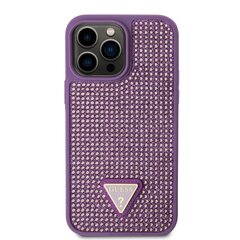 Guess Rhinestones Triangle Metal Logo Case for iPhone 15 Pro Max Pink цена и информация | Чехлы для телефонов | pigu.lt