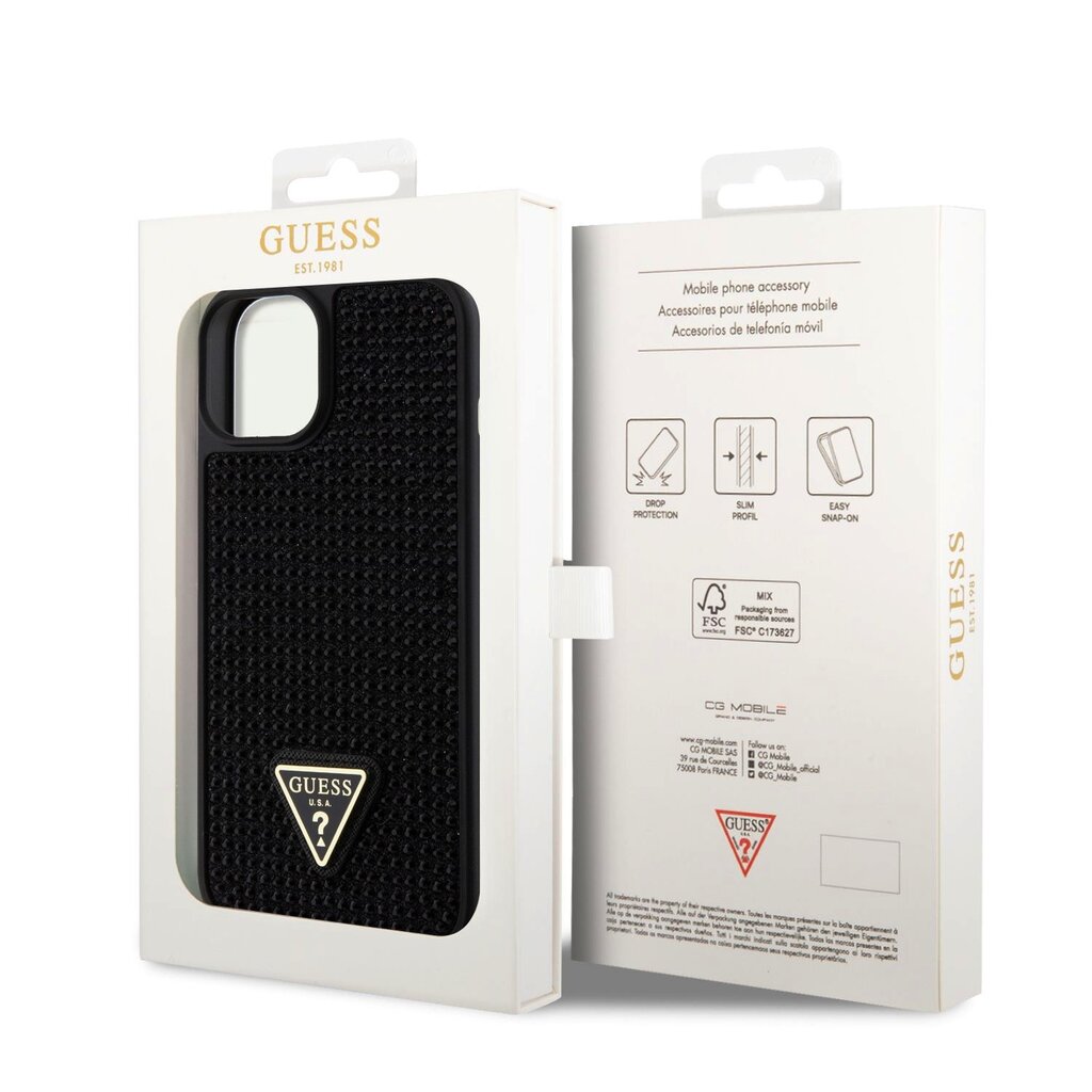 Guess Rhinestones Triangle Metal Logo Case цена и информация | Telefono dėklai | pigu.lt