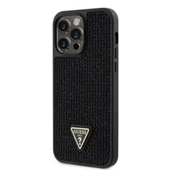 Guess Rhinestones Triangle Metal Logo Case for iPhone 15 Pro Max Black цена и информация | Чехлы для телефонов | pigu.lt