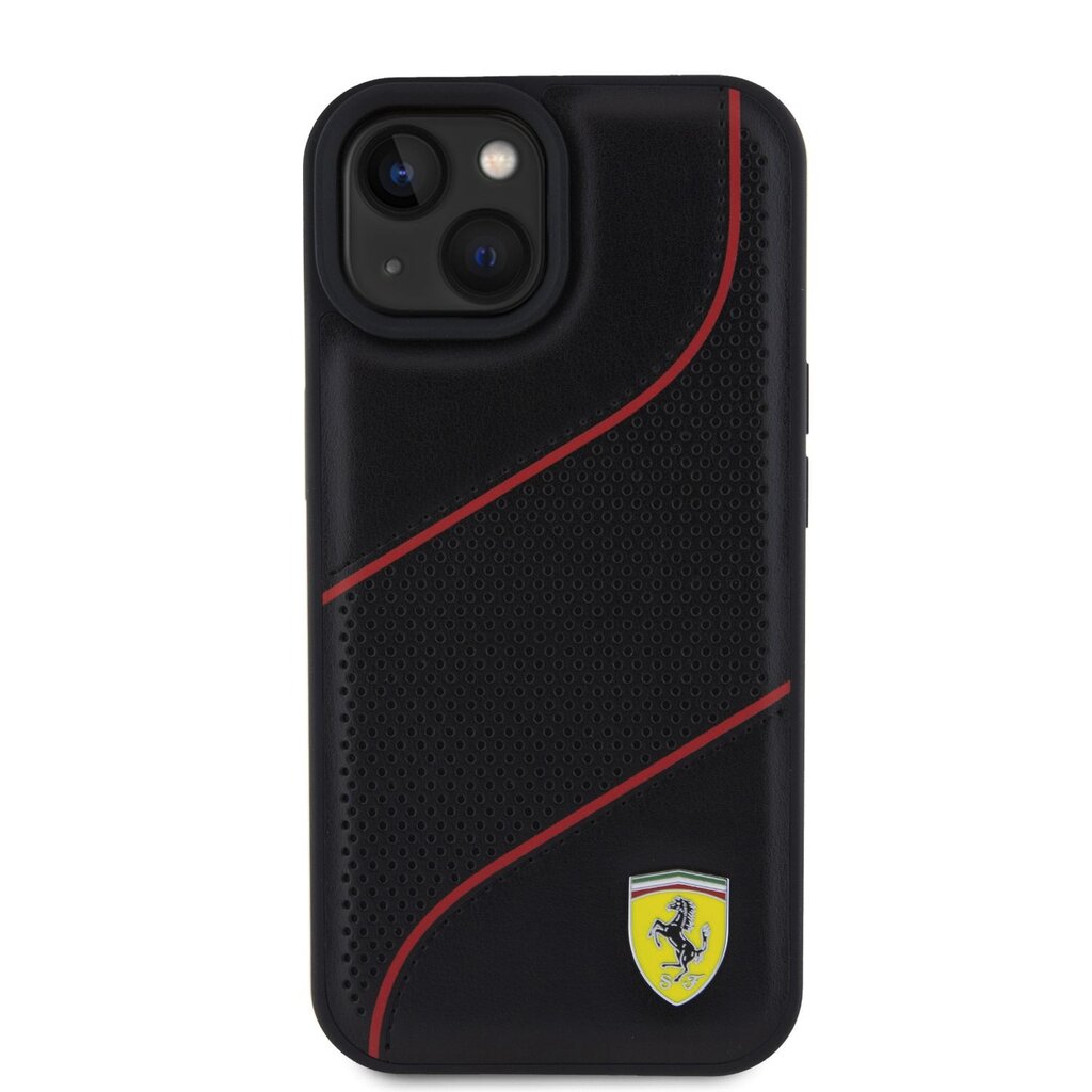 Ferrari PU Leather Perforated Slanted Line Case kaina ir informacija | Telefono dėklai | pigu.lt