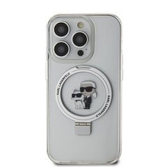 Karl Lagerfeld Ringstand Karl and Choupette MagSafe Case for iPhone 15 Pro Max White цена и информация | Чехлы для телефонов | pigu.lt