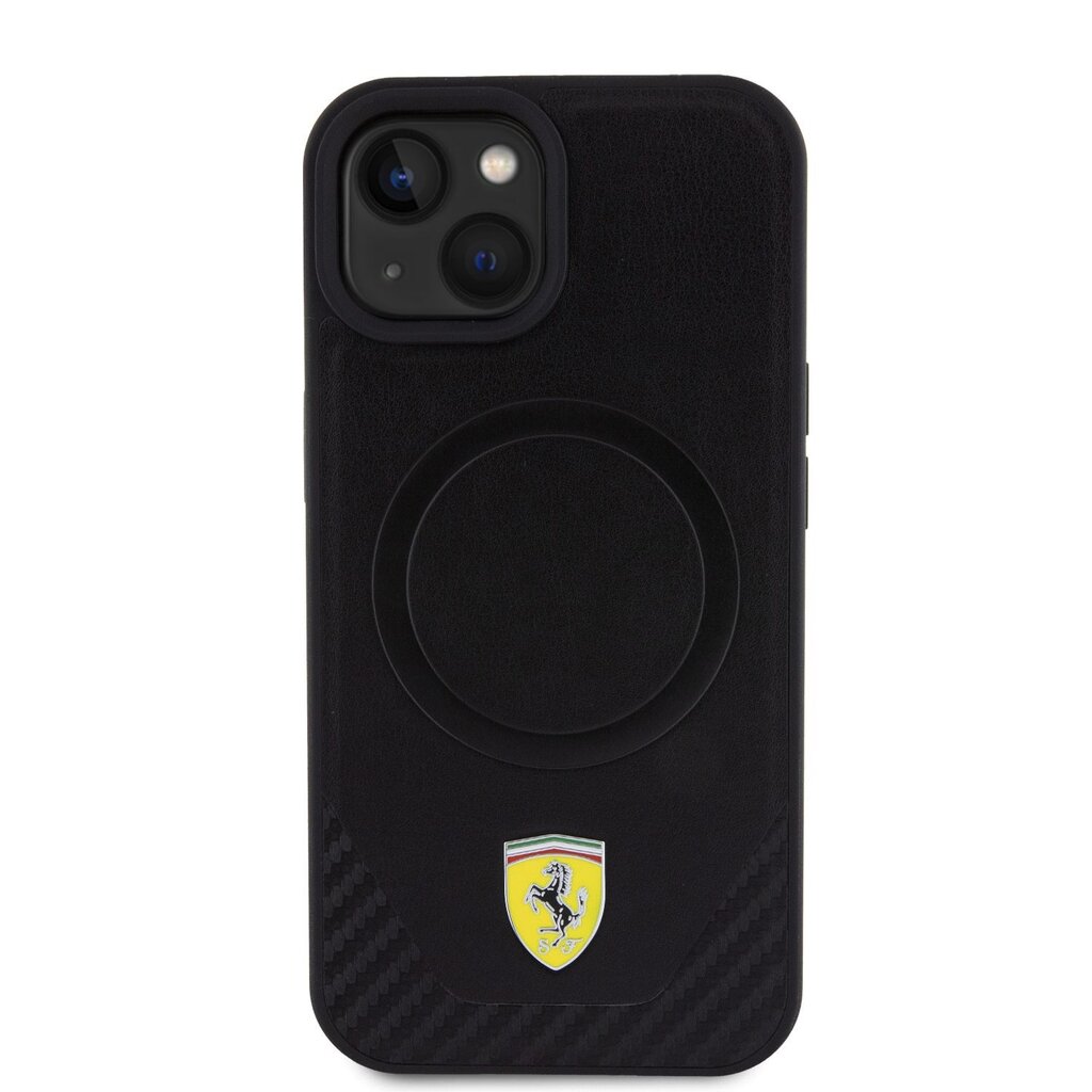 Ferrari PU Leather Bottom Carbon Mag kaina ir informacija | Telefono dėklai | pigu.lt