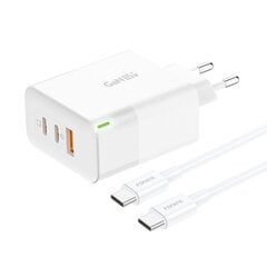 Foneng Wall charger GAN65 GaN - USB + 2xType C - PD 65W 3A with Type C to Type C white цена и информация | Зарядные устройства для телефонов | pigu.lt