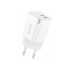 Foneng Wall charger GAN35 GaN - 2xType C - PD 35W 3A white цена и информация | Зарядные устройства для телефонов | pigu.lt