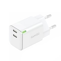 Foneng Wall charger GAN35 GaN - 2xType C - PD 35W 3A white цена и информация | Зарядные устройства для телефонов | pigu.lt