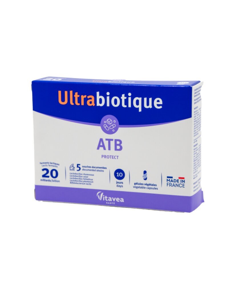 Maisto papildas Ultrabiotique ATB Protect gyvosios bakterijos, 10 kaps. цена и информация | Vitaminai, maisto papildai, preparatai gerai savijautai | pigu.lt