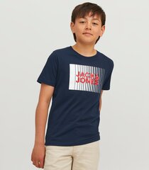 Jack&Jones marškinėliai berniukams 12237411*04, mėlyni kaina ir informacija | Marškinėliai berniukams | pigu.lt