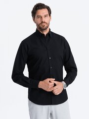 рубашка мужская тканевая oxford regular - черная v3 om-shos-0114 цена и информация | Рубашка мужская | pigu.lt