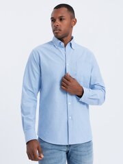 рубашка мужская тканевая oxford regular - синяя v4 om-shos-0108 цена и информация | Мужские рубашки | pigu.lt