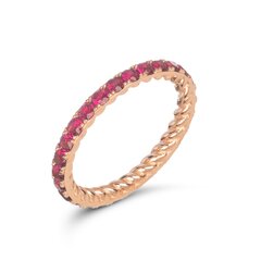 Paauksuotas sidabrinis žiedas su nano rubinais kaina ir informacija | Žiedai | pigu.lt