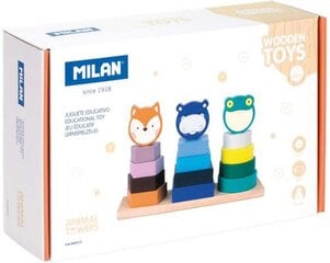 Medinis Gyvūnų bokštas Milan kaina ir informacija | Žaislai kūdikiams | pigu.lt