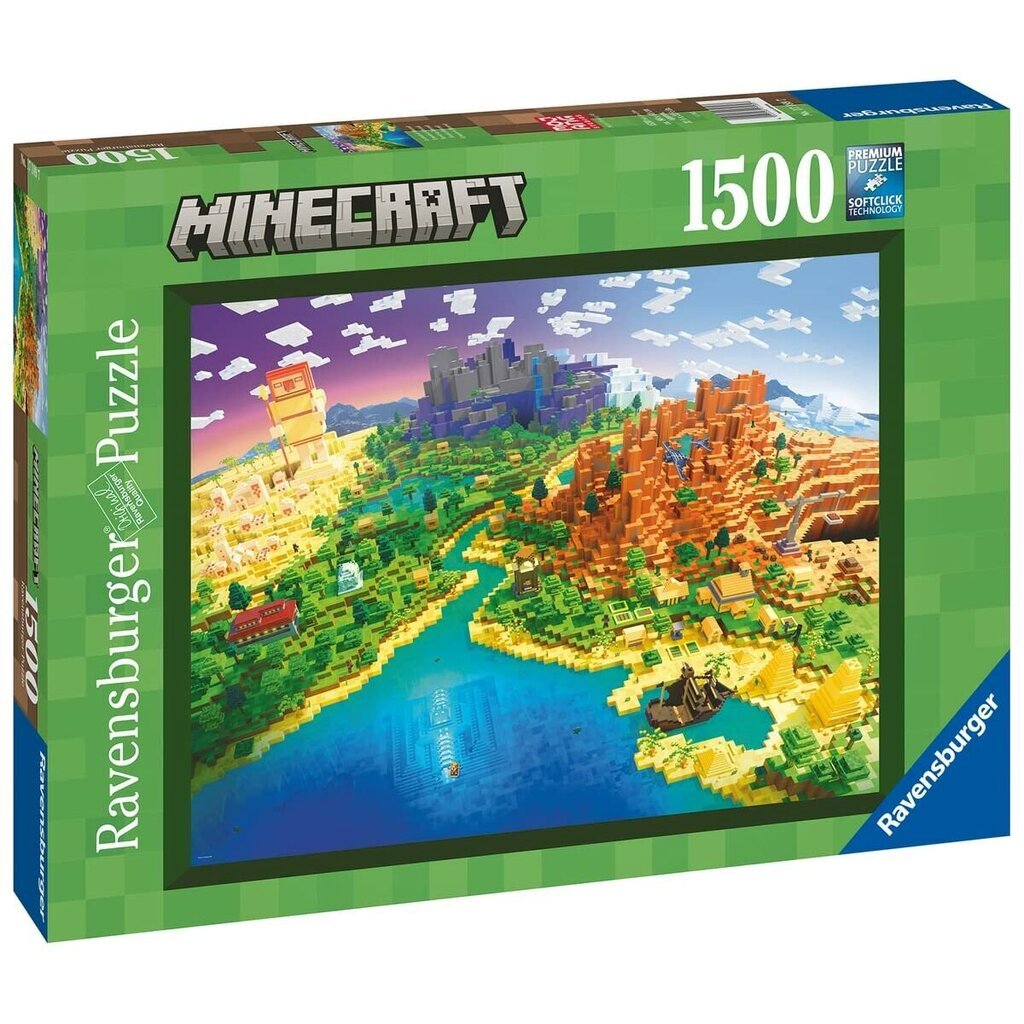 Головоломка Ravensburger Мир Minecraft, 1500 деталей цена | pigu.lt