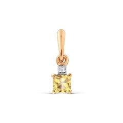 Золотая подвеска с цитрином  и цирконами цена и информация | Женское колье | pigu.lt