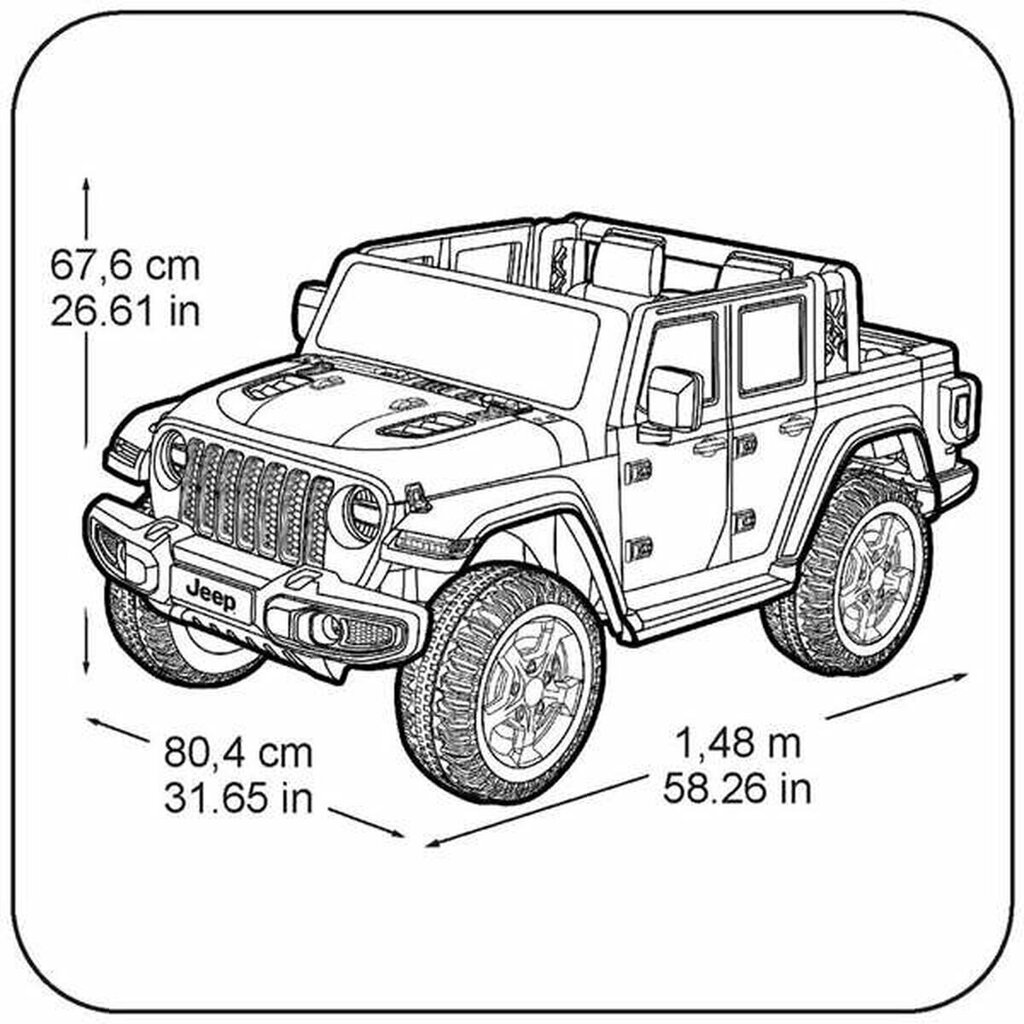 Dvivietis vaikiškas elektrinis automobilis Feber Rubicon 12 V Jeep kaina ir informacija | Elektromobiliai vaikams | pigu.lt