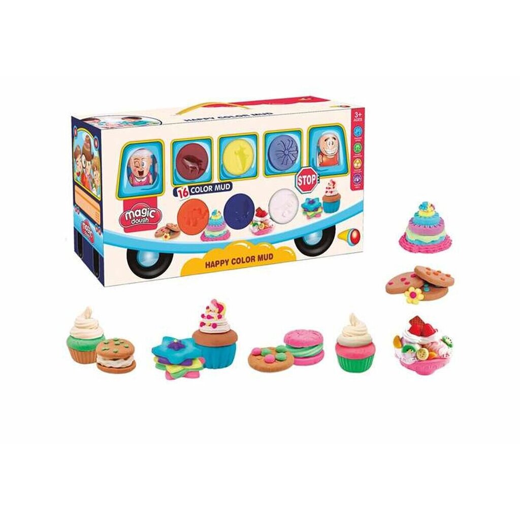 Plastilino žaidimas Magic dough Autobusas, 16 vnt. kaina ir informacija | Lavinamieji žaislai | pigu.lt