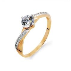 Auksinis žiedas su kristalais moterims kaina ir informacija | Žiedai | pigu.lt