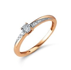 Auksinis žiedas su briliantais kaina ir informacija | Žiedai | pigu.lt