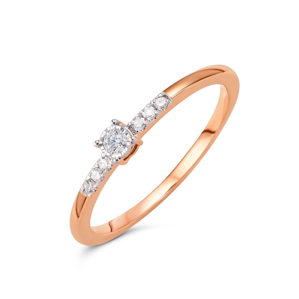 Auksinis žiedas su deimantais цена и информация | Žiedai | pigu.lt