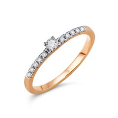 Auksinis žiedas su briliantais kaina ir informacija | Žiedai | pigu.lt