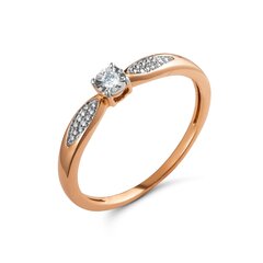 Auksinis žiedas su deimantais kaina ir informacija | Žiedai | pigu.lt