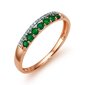 Auksinis žiedas su smaragdais ir briliantais moterims kaina ir informacija | Žiedai | pigu.lt