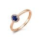 Auksinis žiedas su safyru ir briliantais moterims kaina ir informacija | Žiedai | pigu.lt