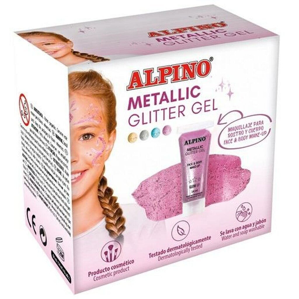 Tepami blizgučiai veidui Alpino Metallic Glitter Gel, 6 vnt kaina ir informacija | Kosmetika vaikams ir mamoms | pigu.lt