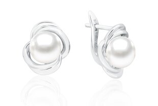 Sidabriniai auskarai su natūraliais perlais kaina ir informacija | Auskarai | pigu.lt