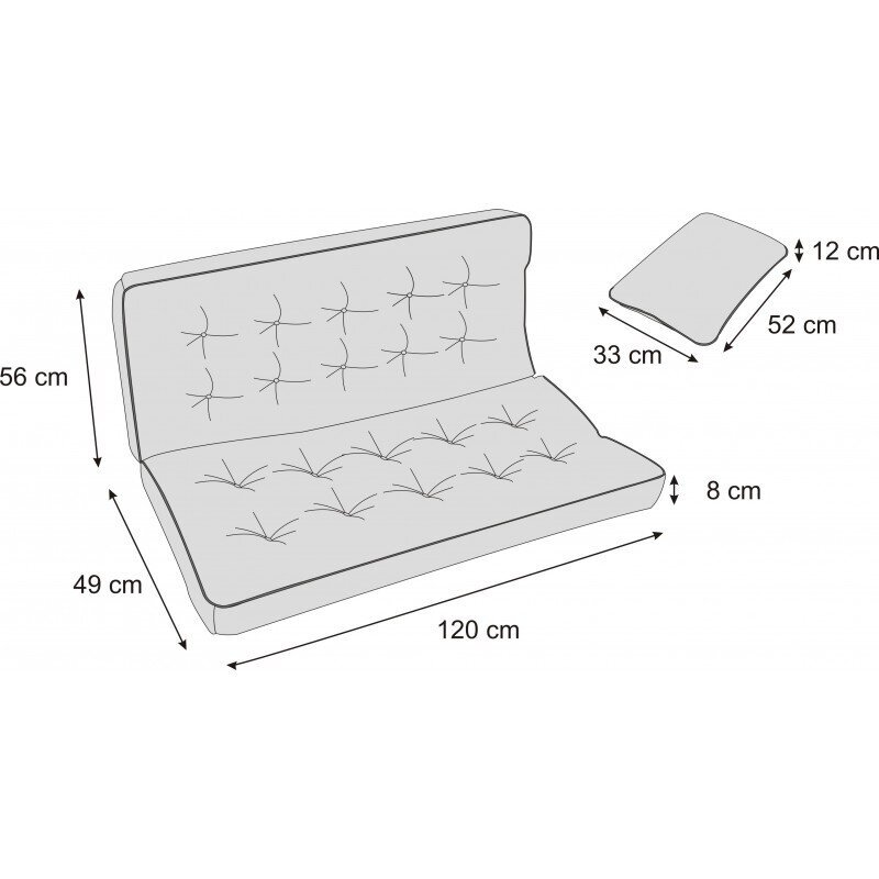 Sūpynių pagalvėlė Sales Core, 120x105x8 cm, pilka kaina ir informacija | Pagalvės, užvalkalai, apsaugos | pigu.lt