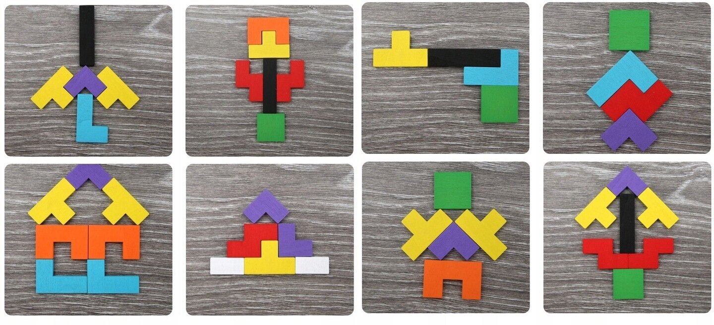 Medinė dėlionė - tetris, 27x18cm kaina ir informacija | Lavinamieji žaislai | pigu.lt