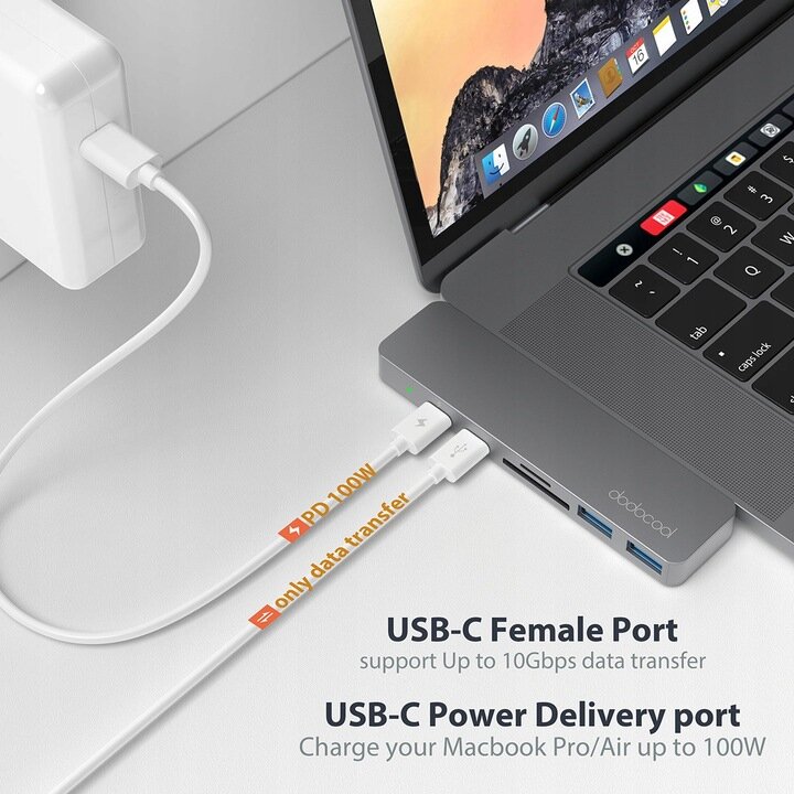 Dodocool usb šakotuvas 7 in 1 kaina ir informacija | Adapteriai, USB šakotuvai | pigu.lt