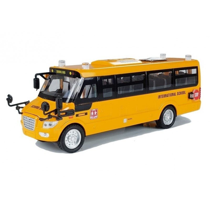 Žaislinis mokyklinis autobusas su frikcine pavara, geltonas kaina ir informacija | Žaislai berniukams | pigu.lt
