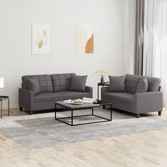 2-ių dalių sofos komplektas vidaXL, pilkas цена и информация | Диваны | pigu.lt
