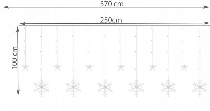 Kalėdinė girlianda 138 LED, 5,7m kaina ir informacija | Girliandos | pigu.lt