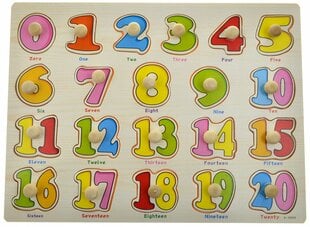 Обучающий деревянный мозаичный пазл с числами, 30x22 см цена и информация | Игрушки для девочек | pigu.lt