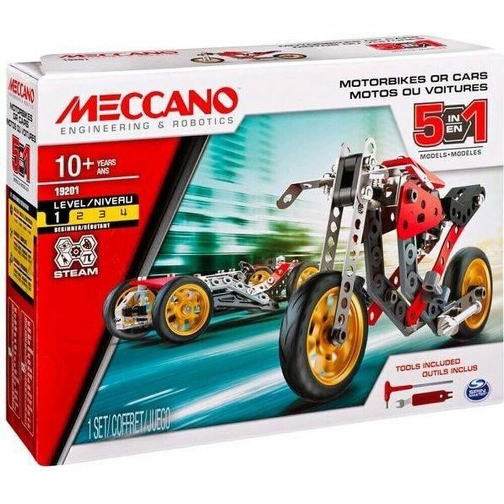 Konstruktorius Meccano Car and motorcycle 5in1, 174 d. kaina ir informacija | Konstruktoriai ir kaladėlės | pigu.lt