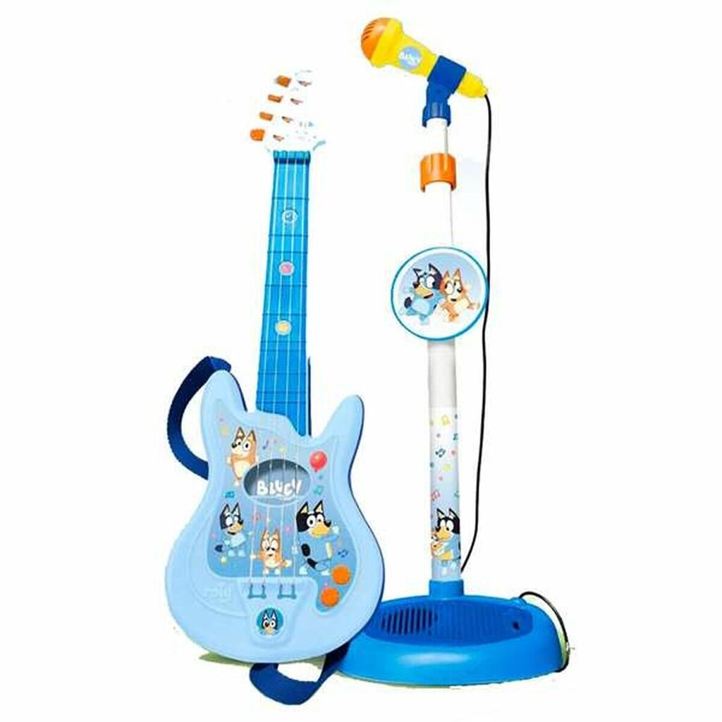 Vaikiška gitara Bluey su reguliuojamu mikrofonu kaina ir informacija | Lavinamieji žaislai | pigu.lt